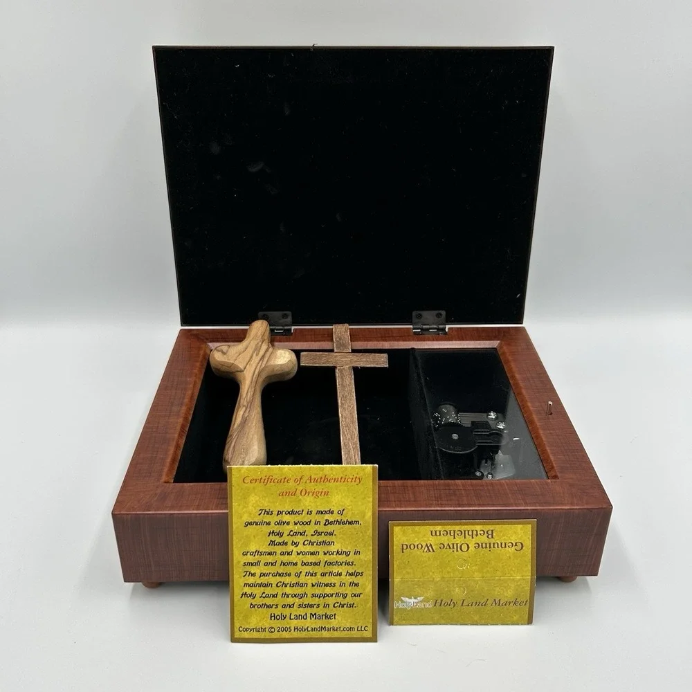 Sankyo Wooden Inspirational Music Jewelry Box‎ Religious